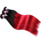 연약한 7A Ombre 브라질인 처녀 머리 1B/Ombre 빨간 똑바른 머리 3는 성인을 위해 묶습니다