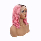 두 배 씨실 13 x 4.5 파 레이스 정면 사람의 모발 가발 1b/분홍색 색깔